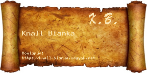 Knall Bianka névjegykártya